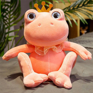 Peluche <span class=keywords><strong>Grenouille</strong></span> Princesse Personnalisée OEM ODM, Logo, Taille et Couleur Personnalisables, <span class=keywords><strong>Grenouille</strong></span> en Peluche avec Couronne Dorée et Dentelle, Mascotte pour Cadeau Promotionnel de Mariage - Product Image 1