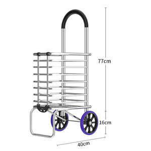 FELLCO-Carro de la compra plegable con plataforma de cuatro ruedas de aleación de aluminio <span class=keywords><strong>para</strong></span> uso industrial, remolque pequeño con recubrimiento de polvo ligero - Product Image 6