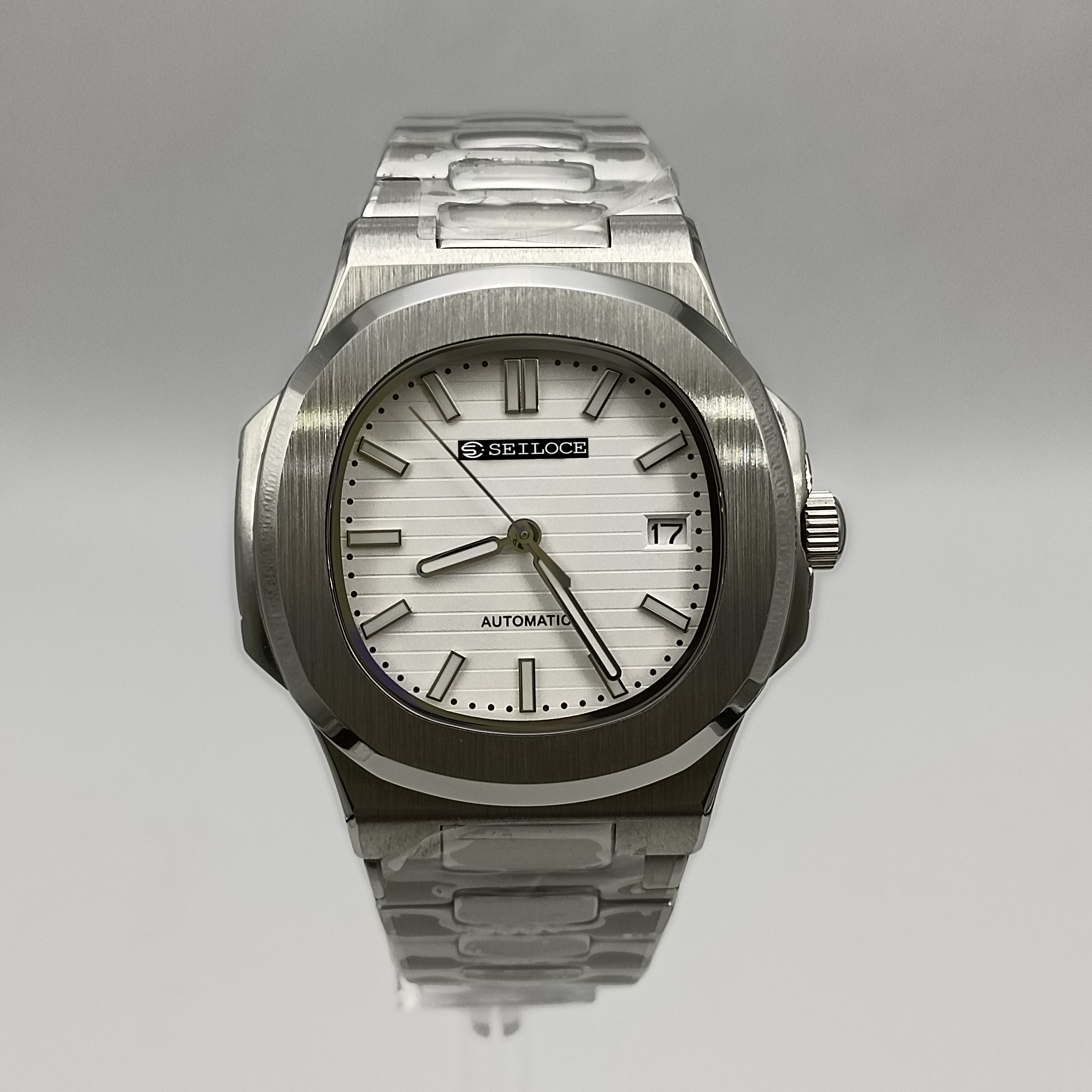 Silver Case+White Dial