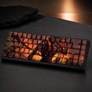 Ensemble de touches de clavier mécanique personnalisées LOL <span class=keywords><strong>Lee</strong></span> <span class=keywords><strong>Sin</strong></span> Muay Thai, 68 touches imprimées latéralement en PBT, sublimation par transfert thermique, profil Cherry - Product Image 1