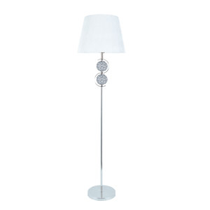 HONDURAS Lámpara de pie de lujo 1xE14 Al.157,6xD.38cm Base blanca/cromada Tela de hierro cuadrada Rosa Amarillo Azul para sala de estar Hotel - Product Image 1