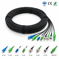 Kabel Fiber Optik Outdoor Kustom UKCC dengan Konektor, Kabel Patch FTTH Pra-Konektor untuk Penggunaan ISP