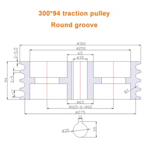 สายพานวี D300*94 แบบหลายร่อง พร้อมรอกนำทาง 4 ร่อง ได้รับการรับรองมาตรฐาน ISO9001 สำหรับงานดึงลวด - Product Image 6