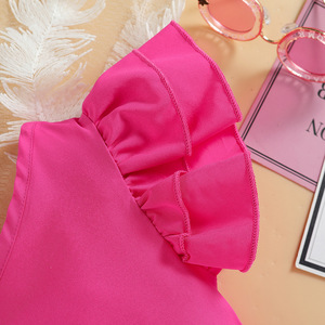 Abbigliamento per Bambini Stile Occidentale, Vestito Estivo per Ragazze, Top con Spalline e Pizzo, <span class=keywords><strong>Shorts</strong></span> Tinta Unita - Product Image 2