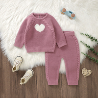 Ventes chaudes - Ensembles de vêtements pour bébé adorables en forme de cœur |   Ensemble 2 pièces tricoté pour bébé (pull et pantalon) – Direct Usine, Livraison Rapide et Faible MOQ