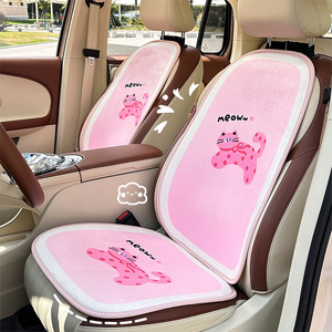 Ensemble de coussins de siège de voiture à thème chat mignon, en peluche extra douce, antidérapant pour l'hiver, avec bordure décorative, 3-4 pièces - Product Image 2