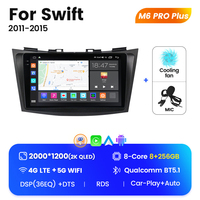 Système audio multimédia MEKEDE M6 PRO QLED pour voiture Lecteur DVD vidéo pour voiture Affichage monté sur véhicule pour Suzuki Swift 2011 2015 9 pouces