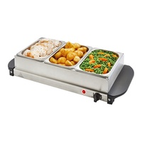 Chauffe-Plats Buffet Domestique, Chaleur Réglable, Idéal pour Fêtes, Célébrations et Réceptions, Ensemble de Trois Plats Chauffants de 1,5 Quart Résistants au Four