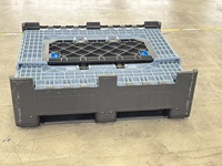 LYPALLETS Conteneurs en plastique empilables industriels Euro 48x40, boîte en plastique pliable pour palettes
