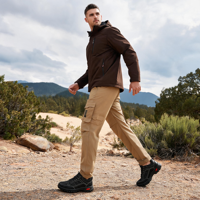 Chaussures de travail décontractées pour hommes, tige en cuir véritable, à lacets, antidérapantes, semelle extérieure en PVC résistante à l'usure, chaussures de marche en plein air 20260811-1
