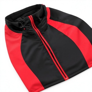 Chaqueta Cortavientos Transpirable para Hombre LONG MISSION INDUSTRY, Negra y Roja, Cuello Mao, Cierre de Cremallera, Ropa de Invierno Informal - Product Image 6