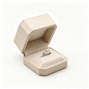 Professional OEM <b>Ring</b> <b>Box</b> Custom Shape Rigid PU Leather Jewelry <b>Gift</b> <b>Box</b> Velvet Insert Debossed Logo Wholesale <b>for</b> Private Label - Product Image 2