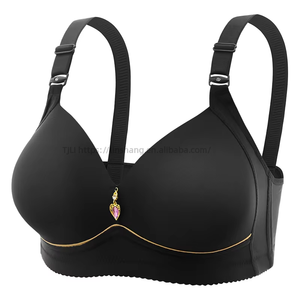 New Without Steel Ring Comfortable Breathable Gathered Ladies Underwear Non-magnetic <b>Thin</b> Cup Glossy Fat <b>Bra</b> Fashion - Product Image 5