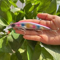 Leurre de pêche en mer à longue portée 110mm 37g, action de roulis en plastique, wobbler lourd, minnow artificiel pour la pêche au bar