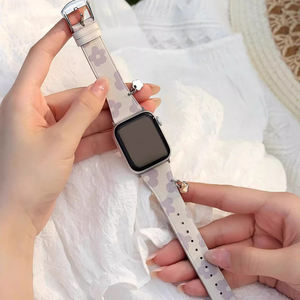 Correa de Reloj de Cuero con Estampado Floral RYB Premium para Apple Watch 41mm 45mm 49mm, Brazalete Vintage para iWatch Serie 8 Ultra - Product Image 3