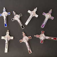 Komi Croix Chapelet Pendentif Accessoires Jésus Alliage Pendentif Croix Catholique Charme Religieux Bijoux Faits Main BRICOLAGE