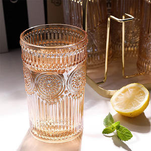 Commercio all'ingrosso 260ml /380ml placcatura ionica <span class=keywords><strong>vintage</strong></span> colorato verniciato ambra bicchiere di vetro tazza di vetro tazza da tè bicchieri di vetro - Product Image 2