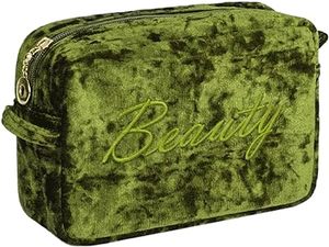 Bolsa de Maquillaje Cosmética con Cierre, para el Bolso, Tamaño de Viaje, Bolsa de Aseo de Terciopelo Azul Marino, Bolsa de Maquillaje para Mujeres y Niñas - Product Image 5