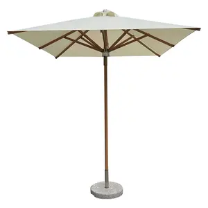 Henghui — parapluie carré en Aluminium, haute qualité, pour Patio, couleur bois