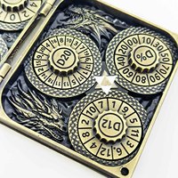 Dés à rouler créatifs en métal, motif dragon, style carte de crédit pliable, lot de 10, accessoire de jeu EDC