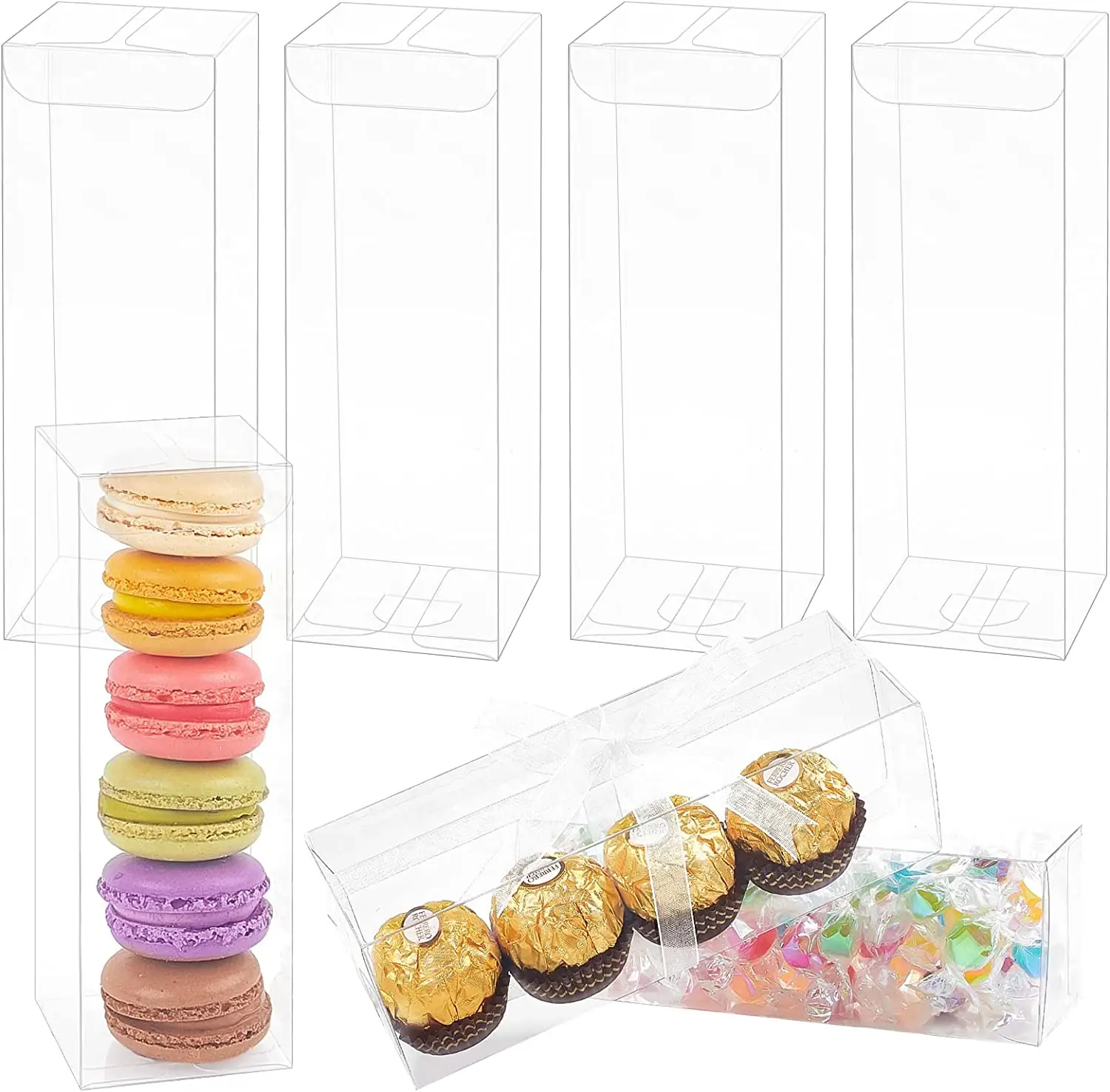 Macaron Candy Apple Clear Plastic Bread Cookie Box Transparent Cupcake Box