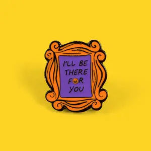 Personality Chest Pin Photo Frame Creative Letters Lapel Pin I Will be There for You Brooch Pins