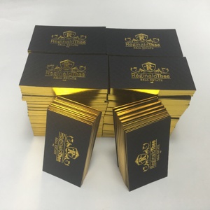 Tarjeta de Visita de Papel Offset con Logotipo Impreso en Serigrafía y Borde Dorado Brillante de Lujo Personalizado - Product Image 5