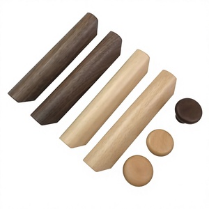 Juego de tiradores de madera para gabinetes, forma redonda, diseño minimalista, duradero, ligero, hecho a mano, para puerta de entrada interior, decoración de muebles - Product Image 3