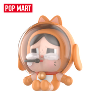 Jouet original authentique POP MART Labubu Crybaby Space Cat Orange en PVC, boîte mystère à l'aveugle