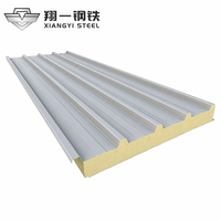 Panel Insulasi Panel Sandwich Rock Wool Panel Dinding Tahan Api Panel Sandwich PU untuk Dinding Gudang