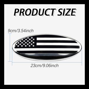 Nouveau ABS calandre drapeau américain Chrome <span class=keywords><strong>voiture</strong></span> autocollants emblème pour Ford 9 "ovale décalcomanie Badge plaque signalétique - Product Image 3