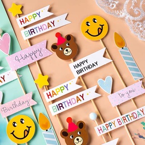 Paper flag cake decorator birthday dessert cake stand bakery Colorful cake <b>topper</b> - Product Image 2