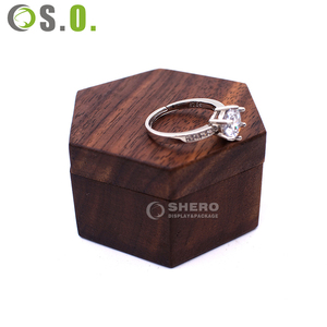 Caja de Anillo de Compromiso de Madera Maciza en Forma de Corazón de Lujo para Empacar Joyas de Boda, Caja de Almacenamiento de Madera - Product Image 2