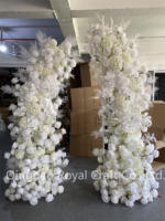 Décoration d'intérieur : Arche de mariage en forme de corne avec fleurs artificielles (roses, pivoines, hortensias) violettes