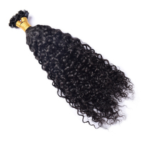 Extensions de cheveux Remy à pointe plate 100% naturels vietnamiens, 16-24 pouces de long, postiche de luxe tissé à la main pour femmes, noir naturel