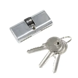 工厂价格欧元型材实心插芯门锁锁芯cilindro cerradura带电脑钥匙的双开门锁芯
