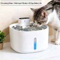 Tempat Minum Hewan Peliharaan Pintar 3 Mode Aliran Air 304 Stainless Steel Dispenser Air Kucing Otomatis Nirkabel Aktif dengan Gerakan