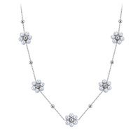 Collier pendentif en forme de fleur minimaliste en acier inoxydable plaqué or 18 carats avec perle de coquillage pour femmes, bijoux personnalisés OEM