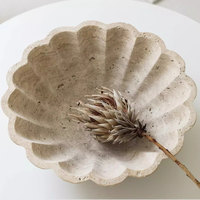 Bol à fruits en travertin naturel pour comptoir de cuisine décor bol piédestal pour la décoration intérieure artisanat pierre coquille bols