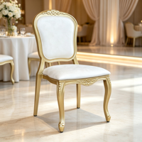 Chaises de salle à manger de style français vintage classique à dossier haut, design moderne et nouveau, pour événements de mariage