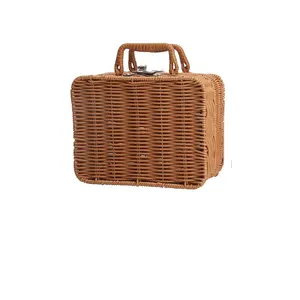 Handwoven Exquisite Gift Box Sundries Clothes Sorting Storage Picnic Storage Basket