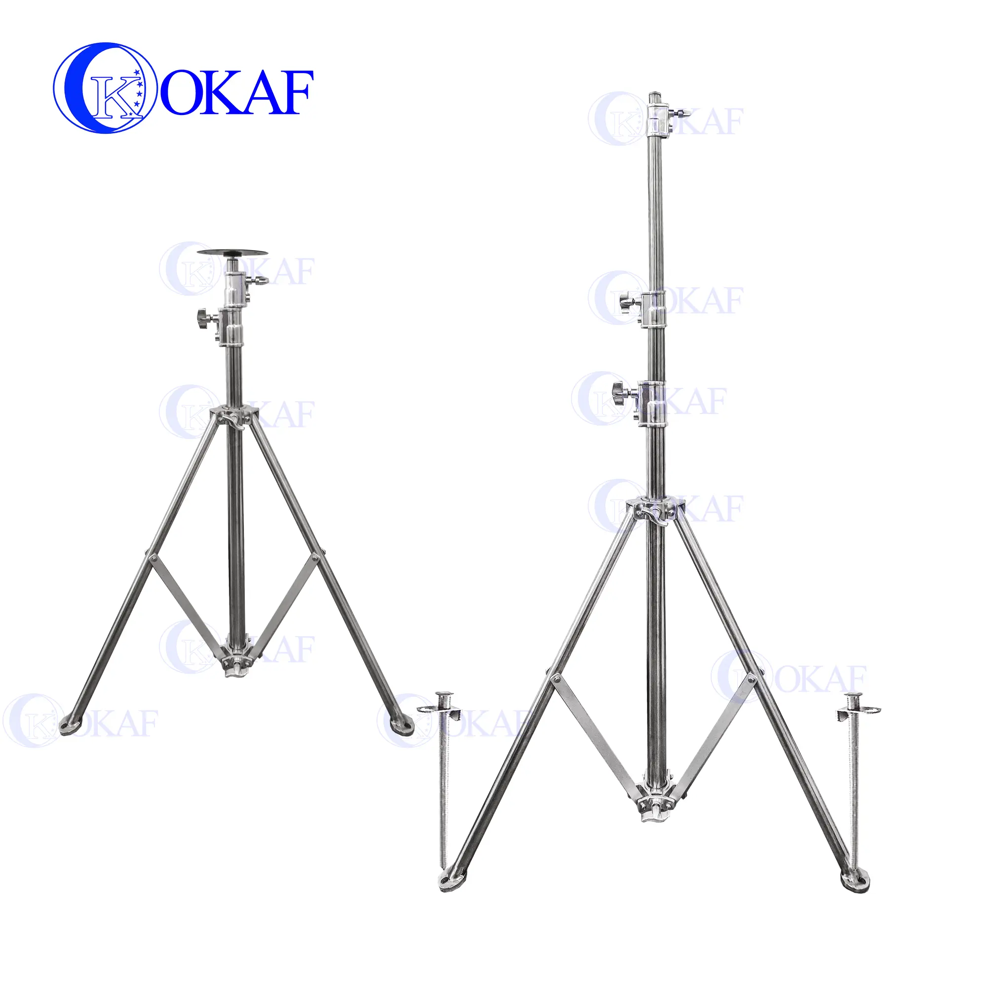 Lightweight Tripod Telescopic Mast Pole Stainless Steel Portable Antenna Manual Mast CCTV Surveillance Camera Tower