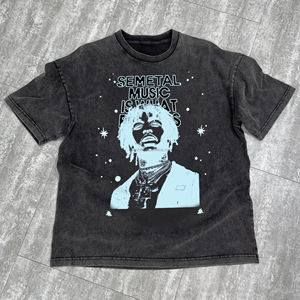 เสื้อยืดผ้าฝ้ายพิมพ์ลายแนวสตรีทเสื้อยืดกราฟิกสำหรับผู้ชายเสื้อดีไซน์เนอร์โอเวอร์ไซส์แบบกำหนดเอง - Product Image 3