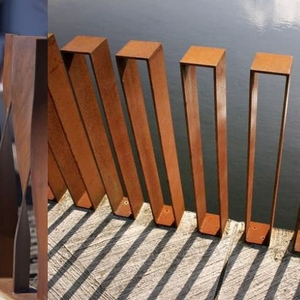 Pannelli per Recinzione da Esterno in Metallo Acciaio Corten Recinzione da Giardino con Pali a T Regolabili in Vendita - Product Image 2