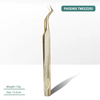 Juego de Herramientas de Maquillaje de Acero Inoxidable Dorado de Primera Calidad, Pinzas Puntiagudas para Cejas y Pestañas para Extensión de Pestañas
