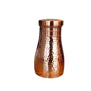 Copper <b>Water</b> Vessel With Lid Traditional Drinking <b>Water</b> <b>Container</b> For Home Dining Kitchen Office Daily Hydration Storage - Product Image 1