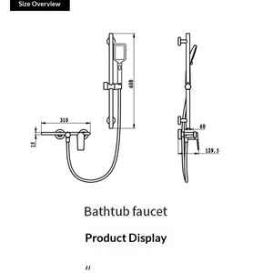 Copper Chrome No-top <b>Spray</b> Mirror Rain Storage Hotel Household Adjustable Simple Shower <b>Set</b> Bathtub 6077 All-Copper Construction - Product Image 4