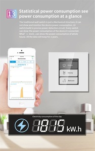 LANBON L8 US Pannello Touch LCD 120mm*74mm Interruttore Intelligente WiFi MESH 5-in-1 10A Impermeabile Controllo Vocale APP Statistiche Energetiche Configurazione QR - Product Image 5