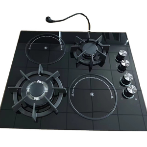 Placa <span class=keywords><strong>de</strong></span> Cocina Vitrocerámica <span class=keywords><strong>de</strong></span> 60 cm para Uso Doméstico, en Hoteles, con 2 Quemadores <span class=keywords><strong>de</strong></span> Gas <span class=keywords><strong>y</strong></span> 2 <span class=keywords><strong>de</strong></span> Vitrocerámica, Funciona con Gas LP <span class=keywords><strong>y</strong></span> Electricidad - Product Image 1