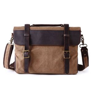 Sac de messager Vintage pour hommes de haute qualité Simple mode innovante avec longue sangle en cuir <span class=keywords><strong>toile</strong></span> épaule produit de haute qualité - Product Image 4